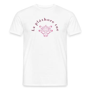 La Pléthore Tue Rose - T-shirt homme - blanc - Devant - AI Model Male 178 dark (178cm)