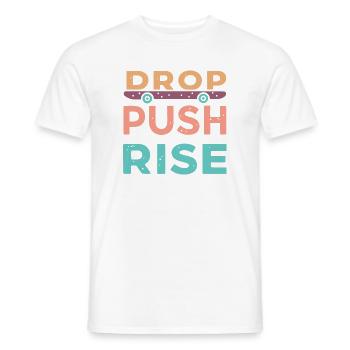 Drop Push Rise Skateboard - T-shirt homme - blanc - Devant - AI Model Male 178 dark (178cm)