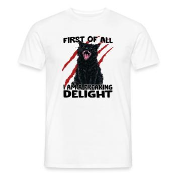 Schwarze Katze Chaos Goblin aggressive Katze Humor - Männer T-Shirt - Weiß - Vorne - AI Model Male 178 dark (178cm)