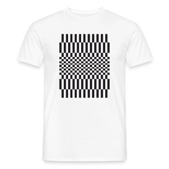 Geometric chessboard Grid Pattern - Men's T-Shirt - white - Front - AI Model Male 178 dark (178cm)