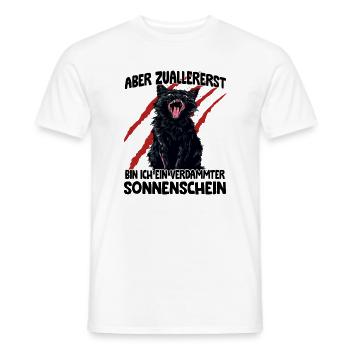 Schwarze Katze Chaos Goblin Zoomies freche Katze - Männer T-Shirt - Weiß - Vorne - AI Model Male 178 dark (178cm)