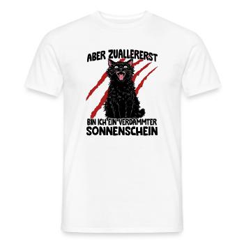 Chaos Katze schwarze Katze Zoomies Goblin Humor - Männer T-Shirt - Weiß - Vorne - AI Model Male 178 dark (178cm)