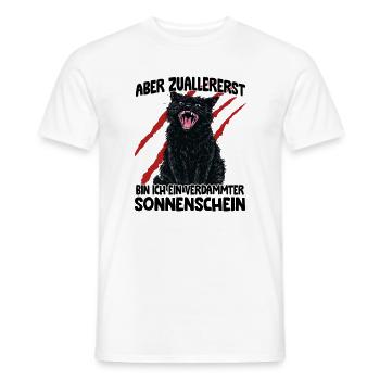 Schwarze Katze Goblin Mode aggressive Katze Zoomie - Männer T-Shirt - Weiß - Vorne - AI Model Male 178 dark (178cm)