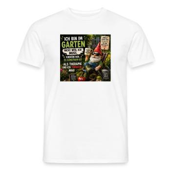 Gartenhumor: Therapie und Tomaten - Männer T-Shirt - Weiß - Vorne - AI Model Male 178 dark (178cm)