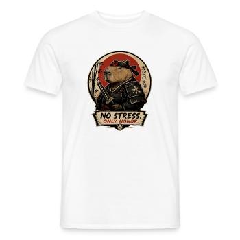 Samurai Hamster – Keine Sorge, Ehre - Männer T-Shirt - Weiß - Vorne - AI Model Male 178 dark (178cm)