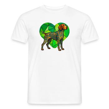 Kubistische deutsche Kurzhaar-Spitzen-Geometrische Kunst - Männer T-Shirt - Weiß - Vorne - AI Model Male 178 dark (178cm)