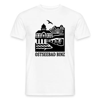 Ostseebad Binz Rügen Wahrzeichen Silhouette - Männer T-Shirt - Weiß - Vorne - AI Model Male 178 dark (178cm)