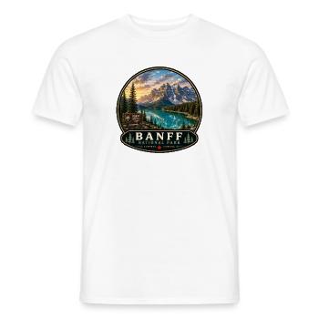 Parc national de Banff Vacances Camping, randonnée Nature - T-shirt homme - blanc - Devant - AI Model Male 178 dark (178cm)