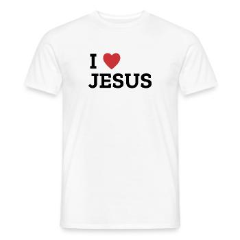 T-shirt graphique en gras I Heart Jesus - T-shirt homme - blanc - Devant - AI Model Male 178 dark (178cm)