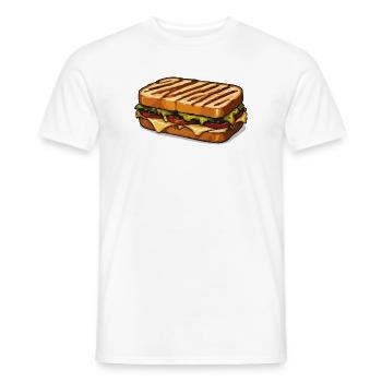 KäseSandwich Cartoon Illustration - Männer T-Shirt - Weiß - Vorne - AI Model Male 178 dark (178cm)
