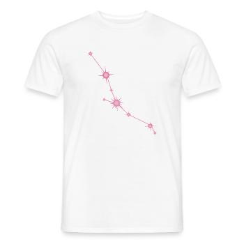 Constellation de l’étoile du Taureau Signe du zodiaque rose pastel - T-shirt homme - blanc - Devant - AI Model Male 178 dark (178cm)