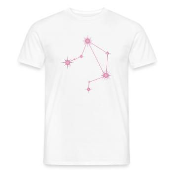 Libra Star Constellation Zodiac Sign Pastel Pink - Men's T-Shirt - white - Front - AI Model Male 178 dark (178cm)