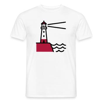 Lighthouse Coast Maritime Sea - Men's T-Shirt - white - Front - AI Model Male 178 dark (178cm)