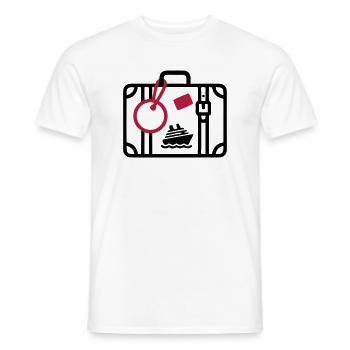 Vacances en croisière de voyage avec valises - T-shirt homme - blanc - Devant - AI Model Male 178 dark (178cm)