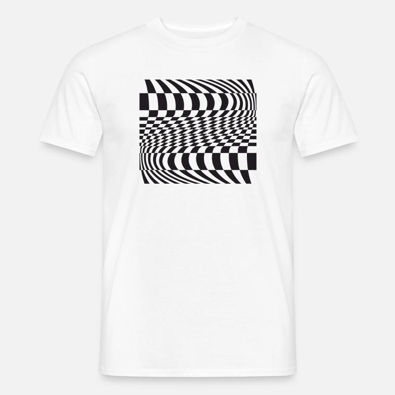 Gitter der optischen Kurve - Männer T-Shirt - Weiß