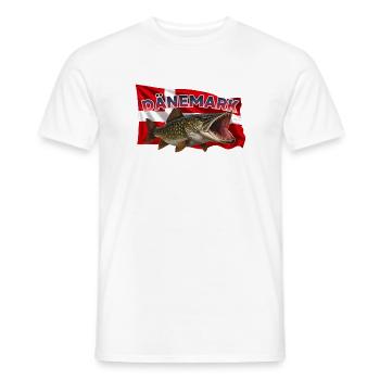 Pike Fishing Denmark - Pike Silkeborg - Men's T-Shirt - white - Front - AI Model Male 178 dark (178cm)