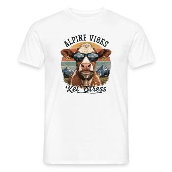 Ambiances alpines Vache Kei Stress - T-shirt homme - blanc - Devant - AI Model Male 178 dark (178cm)