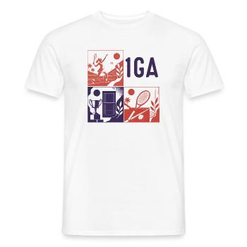 TENNIS WORLD - 1GA wb AI Generated - Men's T-Shirt - white - Front - AI Model Male 178 dark (178cm)
