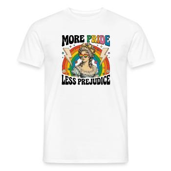 Mois de la fierté LGBTQ - Plus de fierté, moins de préjugés - T-shirt homme - blanc - Devant - AI Model Male 178 dark (178cm)
