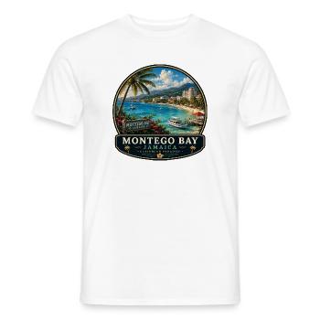 Montego Bay Jamaica Caribbean Vacation Beach Palms - Men's T-Shirt - white - Front - AI Model Male 178 dark (178cm)