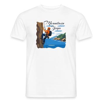 Mountaineering: The Mountain Yoga - Men's T-Shirt - white - Front - AI Model Male 178 dark (178cm)
