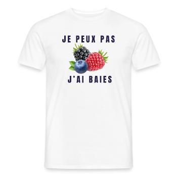 je peux pas jai baies - T-shirt homme - blanc - Devant - AI Model Male 178 dark (178cm)