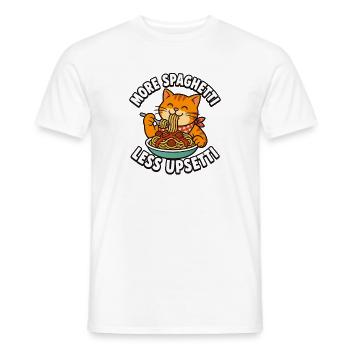 More spaghetti, less stress, cat spaghetti - Men's T-Shirt - white - Front - AI Model Male 178 dark (178cm)