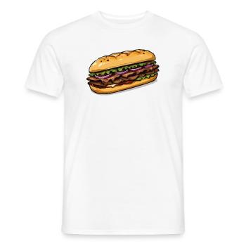 Illustration de sandwich - T-shirt homme - blanc - Devant - AI Model Male 178 dark (178cm)