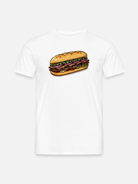 Illustration de sandwich - T-shirt homme - blanc