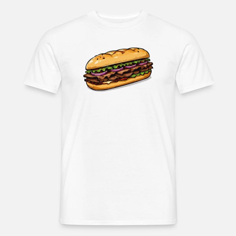 Sandwich Illustration - Männer T-Shirt - Weiß