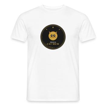 Stolze Katzenmama-Emblem - Männer T-Shirt - Weiß - Vorne - AI Model Male 178 dark (178cm)