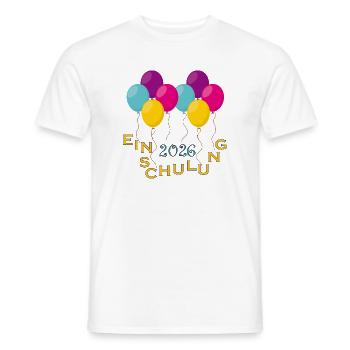 Bunte Ballons Einschulung - Männer T-Shirt - Weiß - Vorne - AI Model Male 178 dark (178cm)