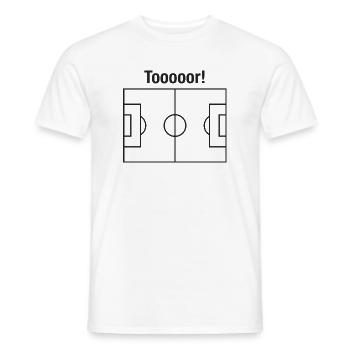 Le motif qui rend TOUS les fans de football heureux - T-shirt homme - blanc - Devant - AI Model Male 178 dark (178cm)