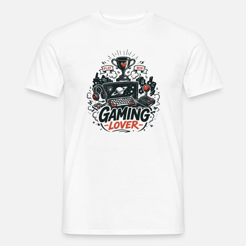 Gaming Lover Retro Controller - Männer T-Shirt - Weiß