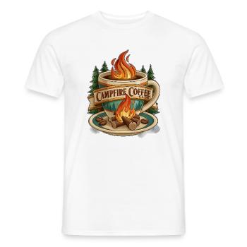 Campfire Coffee Club Art - Men's T-Shirt - white - Front - AI Model Male 178 dark (178cm)