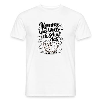 Komme Was Wolle Ich Schafe Das - Männer T-Shirt - Weiß - Vorne - AI Model Male 178 dark (178cm)