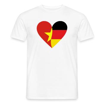 Vietnam Germany Heart - Men's T-Shirt - white - Front - AI Model Male 178 dark (178cm)