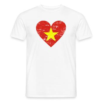 Cœur du Vietnam utilisé - T-shirt homme - blanc - Devant - AI Model Male 178 dark (178cm)