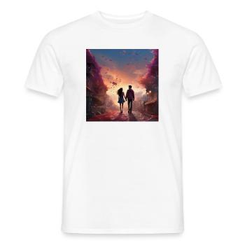Marche d’amour du soir - T-shirt homme - blanc - Devant - AI Model Male 178 dark (178cm)