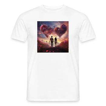 Heart cloud in evening light - Men's T-Shirt - white - Front - AI Model Male 178 dark (178cm)