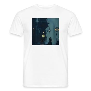 Steamboat romance in the fog - Men's T-Shirt - white - Front - AI Model Male 178 dark (178cm)