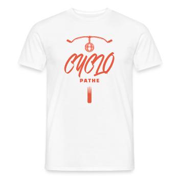 Cyclo pathe humour cycliste passion vélo vintage - T-shirt homme - blanc - Devant - AI Model Male 178 dark (178cm)