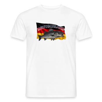 Wolfsbarsch Angeln Deutschland - Männer T-Shirt - Weiß - Vorne - AI Model Male 178 dark (178cm)