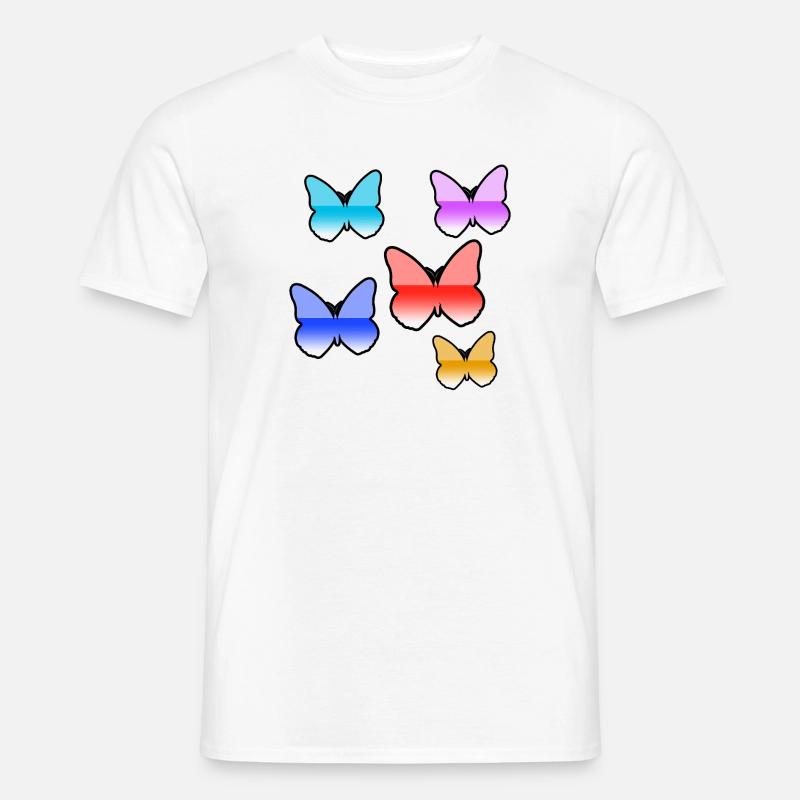 Schmetterlinge - Männer T-Shirt - Weiß