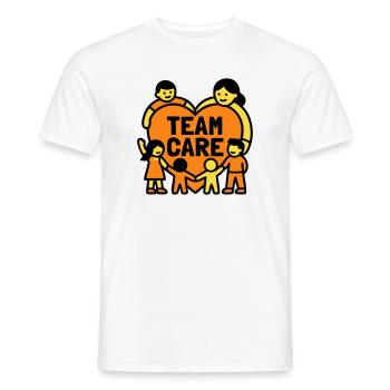 Team Care Herz Kita Wappen - Männer T-Shirt - Weiß - Vorne - AI Model Male 178 dark (178cm)