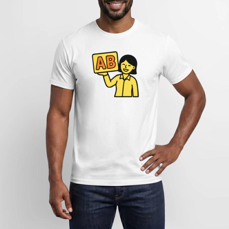 Teacher Elementary School ABC Vector Men's T-Shirt