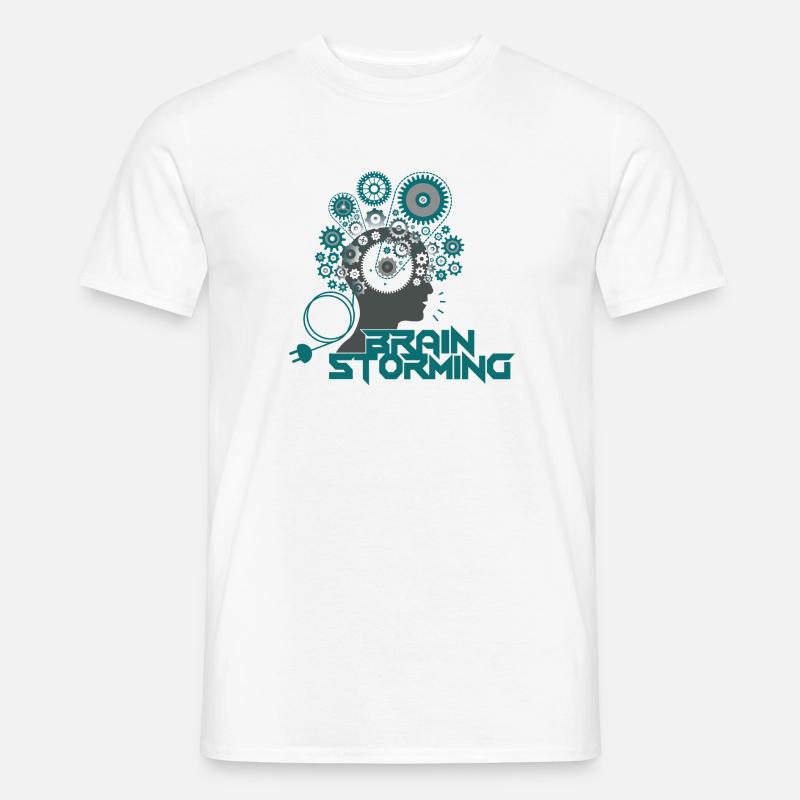 Brainstorming Head – Büro & Office Ideen - Männer T-Shirt - Weiß