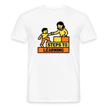 Logo Étapes pour apprendre l’école - T-shirt homme - blanc - Devant - AI Model Male 178 dark (178cm)