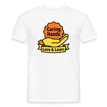 Kita Coat of Arms Caring Hands Logo - Men's T-Shirt - white - Front - AI Model Male 178 dark (178cm)