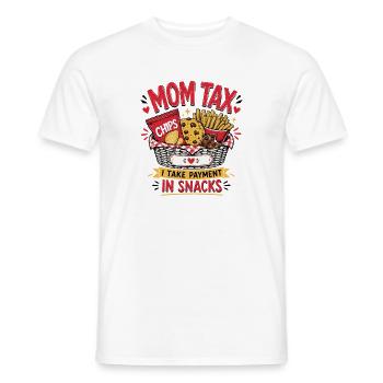 Mom tax, I take the payment In Snacks. - Men's T-Shirt - white - Front - AI Model Male 178 dark (178cm)